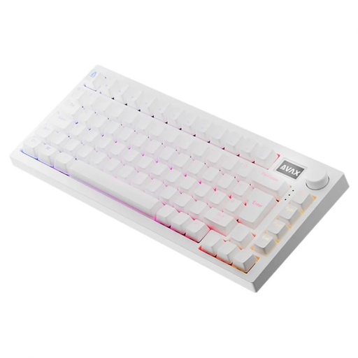 AVAX GM02 PRO 75% Gasket RGB Tri-mode mechaniczny klawiatura (Biały) - Gateron żółty przełącznik, węgierski układ