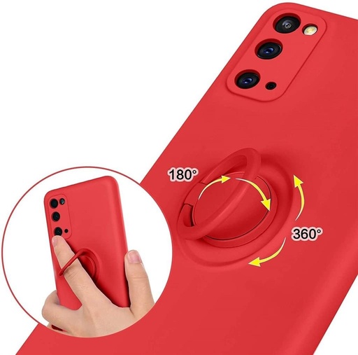 Samsung Galaxy A52 4G/A52 5G/A52s 5G finger grip magnetyczny etui na plecki (Czerwony)