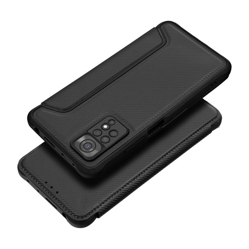 Xiaomi Redmi 10C Razor magnetyczny wstrząsoodporny etui z klapką (Czarny)