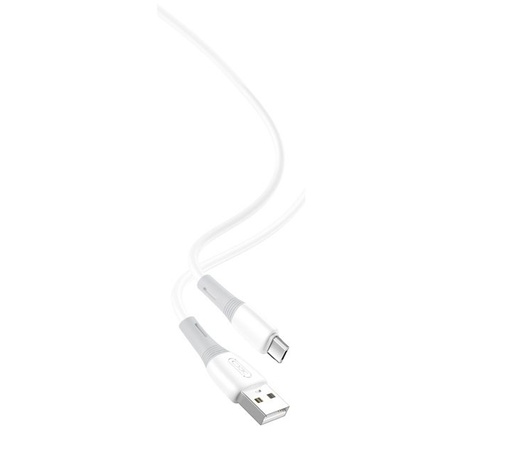 XO NB225 micro USB kabel do transmisji danych (Biały) – silikonowy, dwukolorowy wykonanie