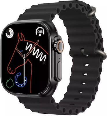 XO M8 Pro smartwatch (Czarny) – 1.96", 49 mm, odbieranie połączeń, bezprzewodowy ładowanie
