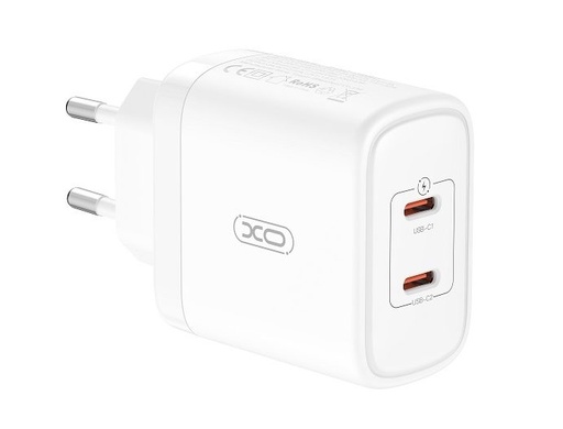 XO CE08 PD max. 50W szybka ładowarka (Biały) – 2× USB-C złącze