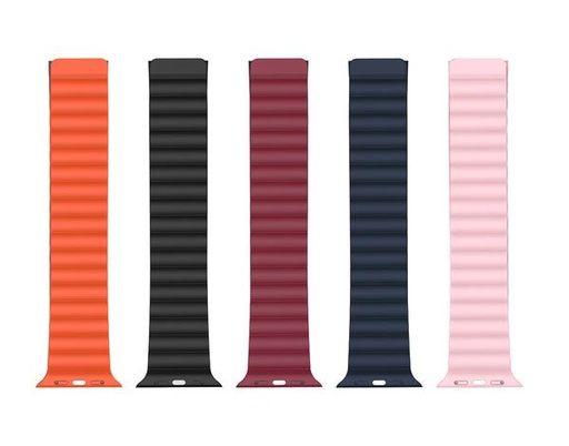 XO BT01B magnetyczny silikonowy pasek do zegarka Apple Watch 42/44/45 mm (Różowy)