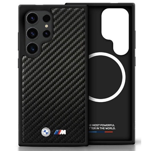 Samsung Galaxy S25 Ultra BMW PU Carbon MagSafe etui (Czarny) - BMHMS25L24PUCILK