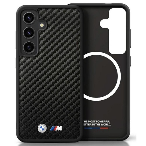 Samsung Galaxy S25 BMW PU Carbon MagSafe etui (Czarny) - BMHMS25S24PUCILK