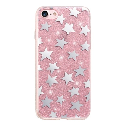 Huawei P10 Lite glitter stars etui na plecki, różowy