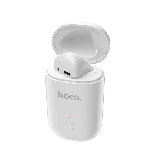 Hoco E39 bluetooth headset, biały - czerwony tokkal