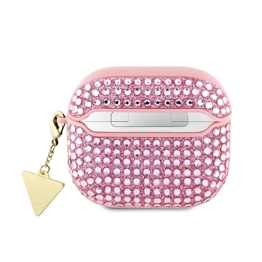Guess Rhinestones Triangle Metal Logo etui AirPods 3 (Różowy) - GUA3HDGTPP