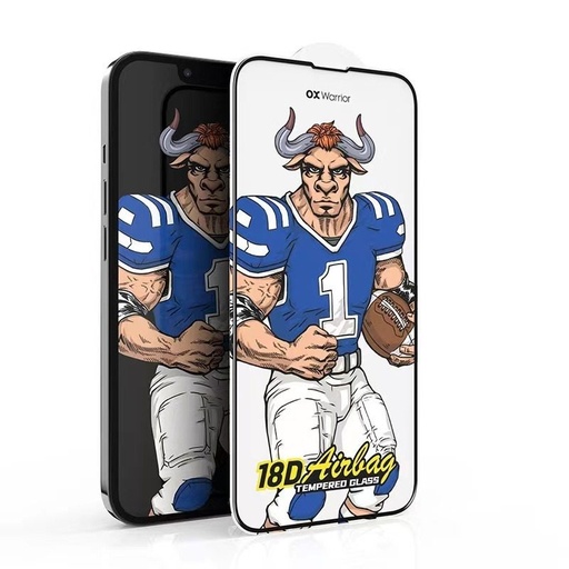 Apple iPhone XR / iPhone 11 OX Warrior Mr. Sports airbag wytrzymały szkło hartowane przezroczysty (czarny ramka)