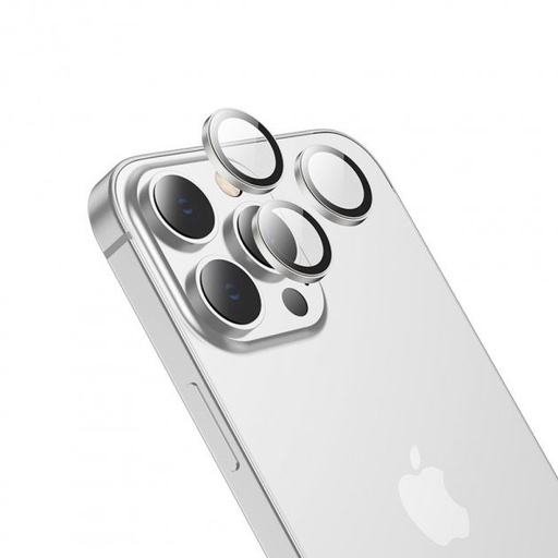 Apple iPhone 15 Pro / iPhone 15 Pro Max Hoco eagle eye metal aparat szkło hartowane srebrny