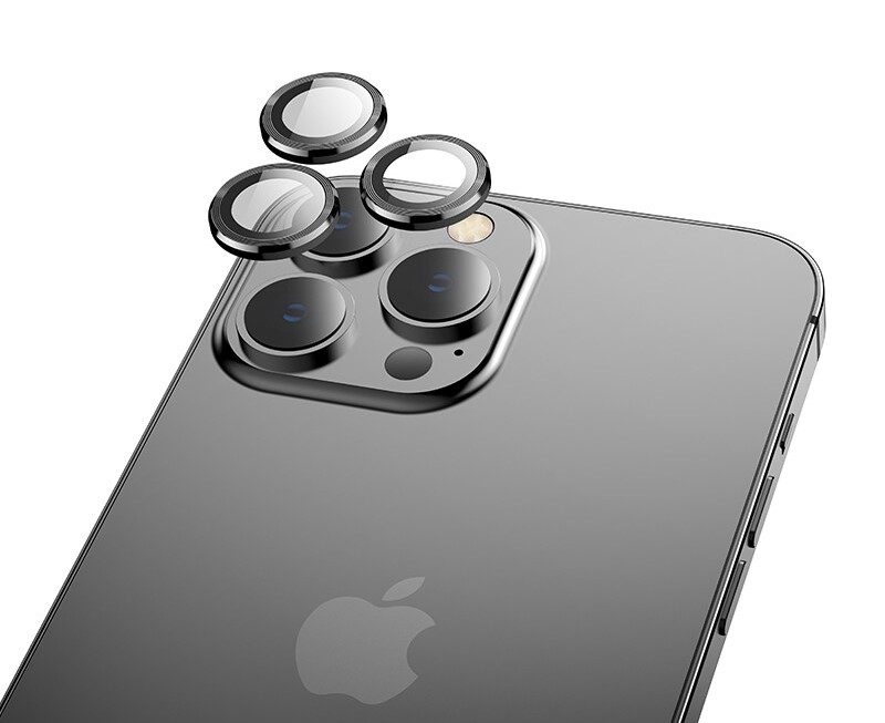 [6942007608343] Apple iPhone 15 Pro / iPhone 15 Pro Max Hoco eagle eye metal kamera tempered glass grey