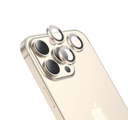 Apple iPhone 14 Pro (6.1) / 14 Pro Max (6, 7) Hoco eagle eye metal aparat szkło hartowane, złoty