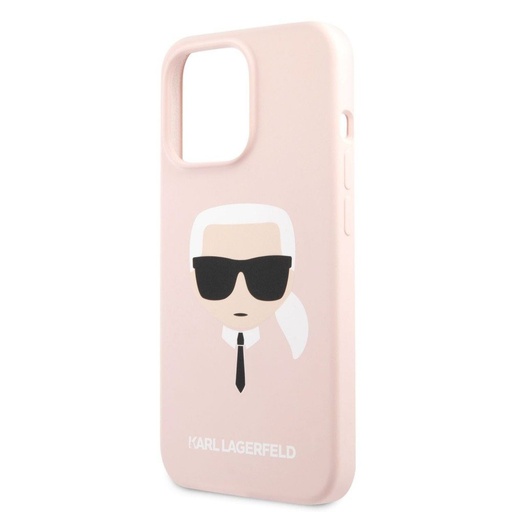 Apple iPhone 13 mini Karl Lagerfeld Liquid Silicone Karl Head etui (Jasny różowy) – KLHCP13SSLKHLP