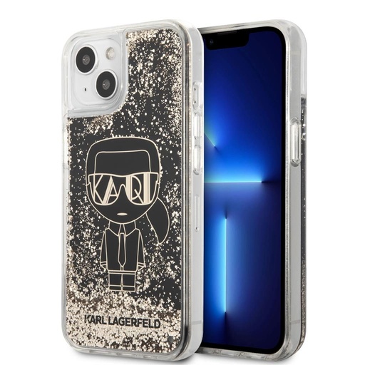 Apple iPhone 13 mini Karl Lagerfeld Liquid Glitter Gatsby etui (Czarny) – KLHCP13SLGGKBK