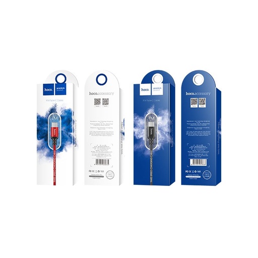 Hoco X14 type-C kabel, tkanina, 2,4A, 1m, czarny