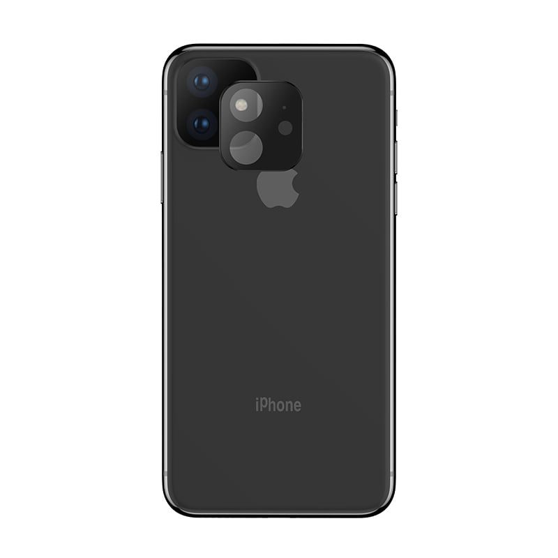 [6931474714664] Apple iPhone 11 metal-framed kamera protective tempered glass , clear (black frame)