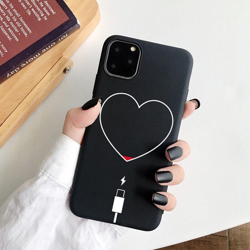 Apple iPhone 11 heart etui na plecki (Czarny)