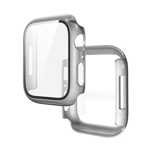 Apple Watch 7 41mm / Watch 8 41mm Hoco WS3 Shadow etui wbudowany ze szkłem hartowanym (Srebrny)