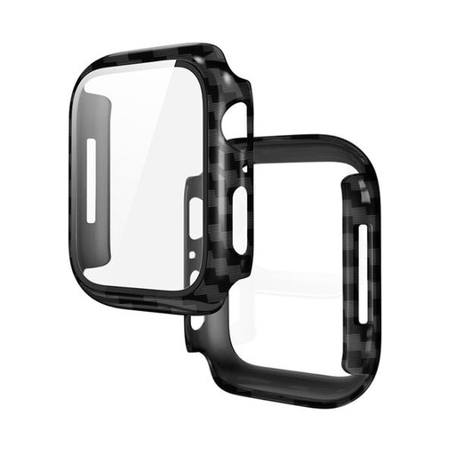 Apple Watch 7 41mm / Watch 8 41mm Hoco WS3 Shadow etui wbudowany ze szkłem hartowanym (Carbon)