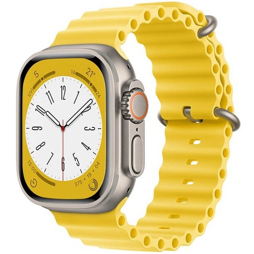 Apple Watch 42mm / Watch 44mm / Watch 45mm / Watch 49mm HOCO WA12 silikonowy pasek żółty