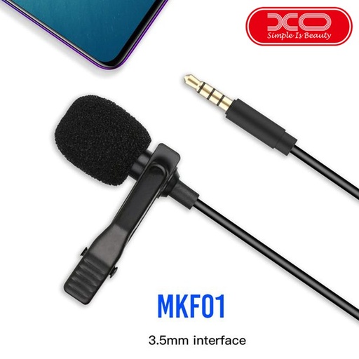 XO MKF01 mobilny mikrofon (Czarny) – jack 3,5 mm ze złączem