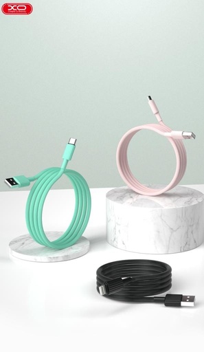 XO NB156 USB-C kabel do transmisji danych (Biały) – silikonowy pokrycie, 2.4A