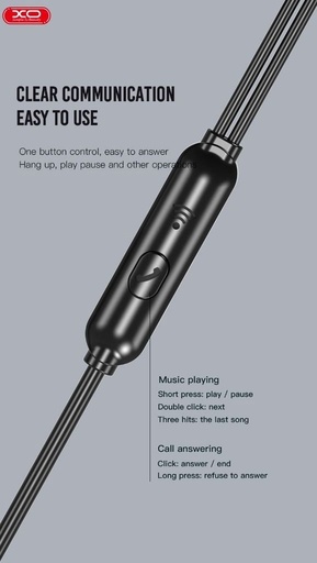 XO EP37 headset (jack 3,5mm), z mikrofonem, czarny