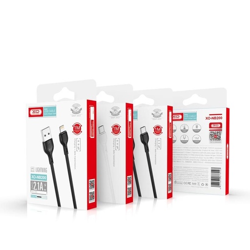 XO NB200 USB-C kabel do transmisji danych (Biały) – 1 m, 2.1A