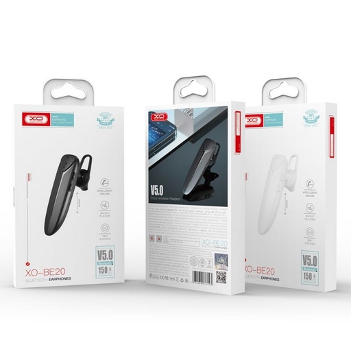 XO BE20 bluetooth headset, BT v5.0, 1 zegarek ładowania czas, 10 godzinny muzyka/połączenie, Micro USB ładowanie, biały