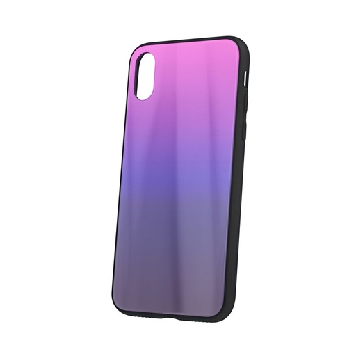Apple iPhone 11 aurora glass etui na plecki (Różowo-czarny)