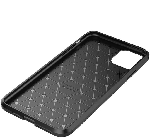Apple iPhone 12/12 Pro carbon fiber silikonowy etui na plecki (Czarny)
