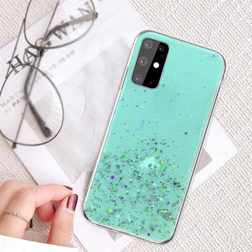 Apple iPhone 13 sequins glue glitter błyszczący silikonowy etui na plecki (Miętowy)