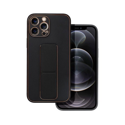 Apple iPhone 12/12 Pro skóra etui ochronne wysuwany ze stojakiem, magnetyczny uchwyt samochodowy kompatybilny (Czarny)
