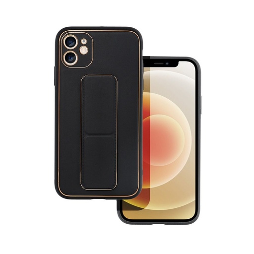 Apple iPhone 11 skóra etui ochronne wysuwany ze stojakiem, magnetyczny uchwyt samochodowy kompatybilny (Czarny)