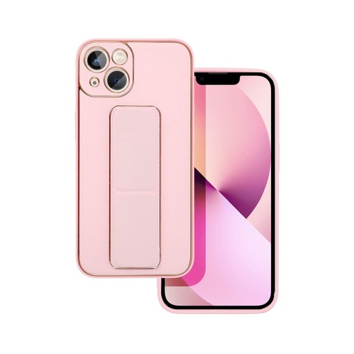 Apple iPhone 13 skóra etui ochronne wysuwany ze stojakiem, magnetyczny uchwyt samochodowy kompatybilny (Różowy)