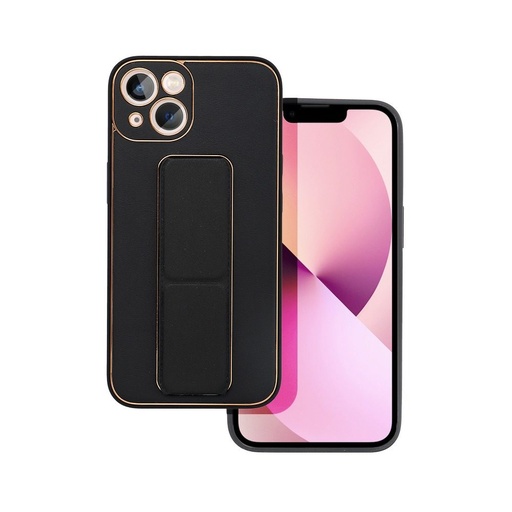Apple iPhone 13 skóra etui ochronne wysuwany ze stojakiem, magnetyczny uchwyt samochodowy kompatybilny (Czarny)