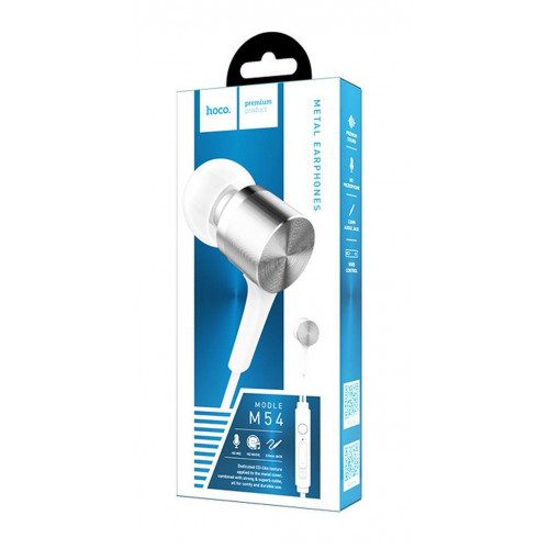 Hoco M54 headset (jack 3,5mm), przewodowy słuchawki 3,5mm-es ze złączem i z mikrofonem, biały