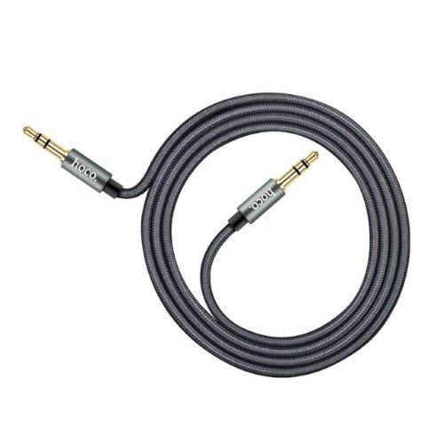 Hoco UPA03 , 1m, AUX audio kabel, Nylon bevonattal, szary
