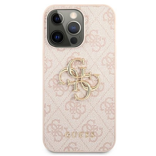 Apple iPhone 13 Pro Guess PU 4G Metal Logo etui (Różowy) - GUHCP13L4GMGPI