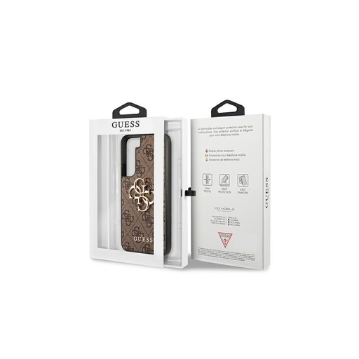 Samsung Galaxy S22 5G Guess PU 4G Metal Logo etui (Brązowy) - GUHCS22S4GMGBR