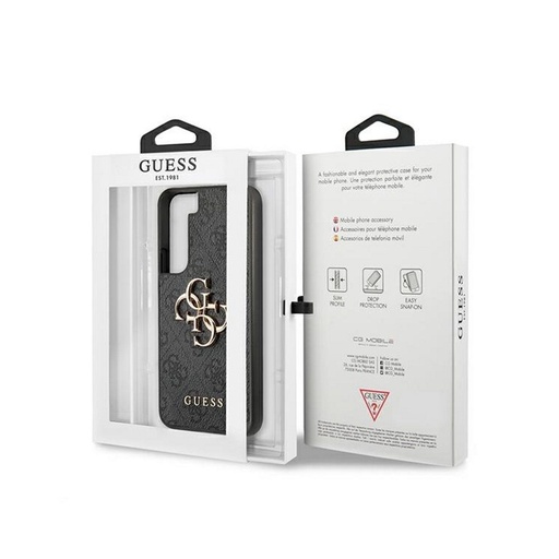Samsung Galaxy S22 5G GUESS PU 4G Metal Logo etui na plecki (Szary - GUHCS22S4GMGGR)