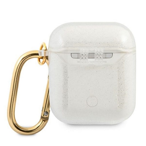 AirPods 1/2 Guess 4G TPU Glitter etui (Przezroczysty) - GUA2UCG4GT