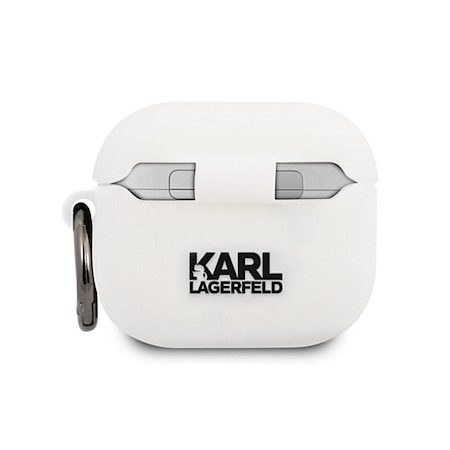 Apple AirPods 3 Karl Lagerfeld Karl Head pro etui (Biały) – KLACA3SILKHWH