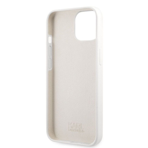 Apple iPhone 13 Pro Karl Lagerfeld & Choupette płynny etui silikonowe (Biały) – KLHCP13LSSKCW