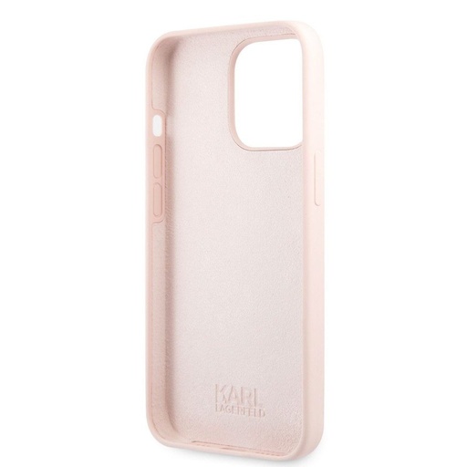 Apple iPhone 13 Karl Lagerfeld Liquid Silicone Karl Head etui (Jasny różowy) – KLHCP13MSLKHLP