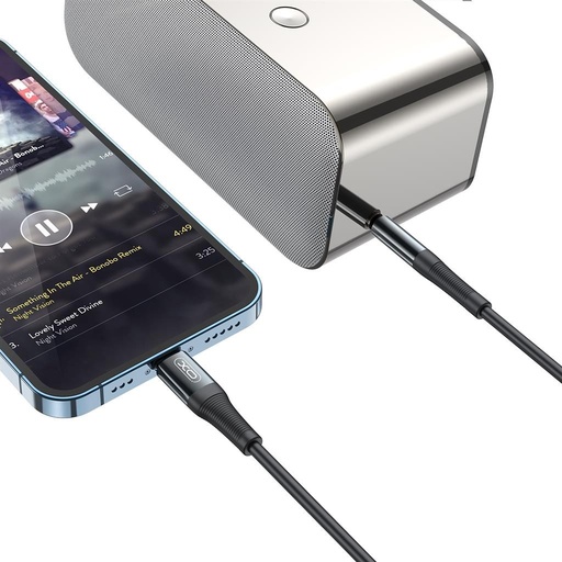 XO NB-R193A Lightning audio adapter (Czarny) – 3.5 mm–Lightning, 1 m
