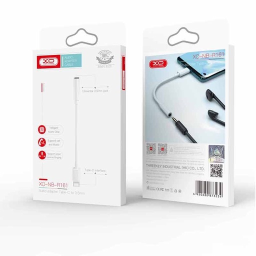 XO NB-R161 USB-C audio adapter (Biały) – USB-C–3.5 mm, Bluetooth transmisja, ładowanie nie wspierany