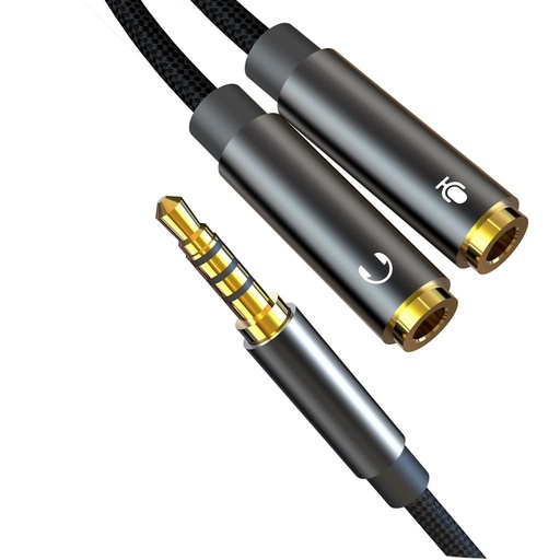 XO NB-R197 2 az 1-ben 3,5 mm-es jack adapter – mikrofon + hangkimenet (Czarny)