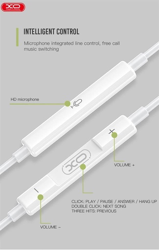 XO EP13 bluetooth-os przewodowy słuchawki, z mikrofonem,Lightning ze złączem, biały