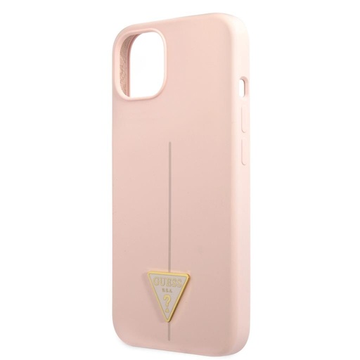 Apple iPhone 13 mini Guess Silicone Line Triangle etui (Różowy) - GUHCP13SSLTGP